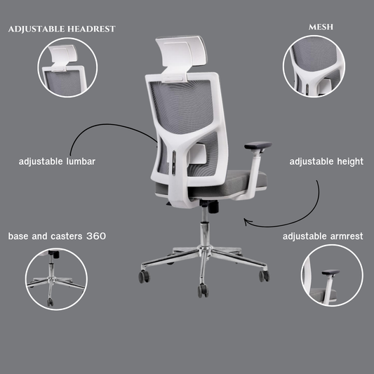 Executive Plus White-Frame Mesh Chair