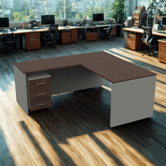 Core L-Shaped Pedestal Desk