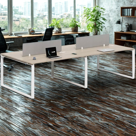 FrameLine Four-Person Bench Workstation