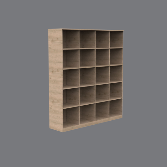 Grid 20-Compartment Office Bookcase