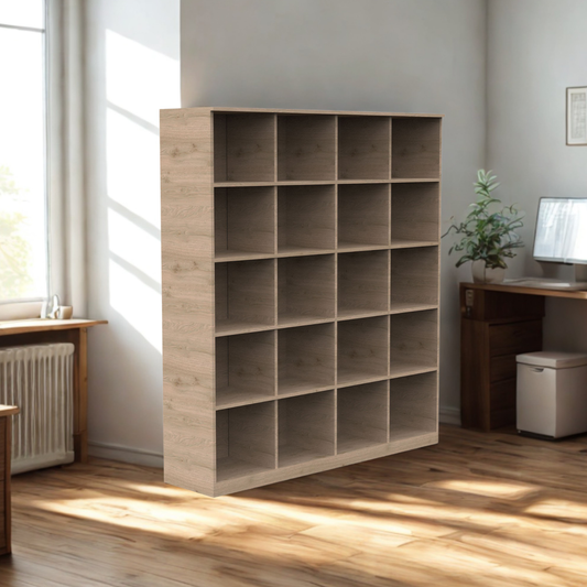 Grid 20-Compartment Office Bookcase