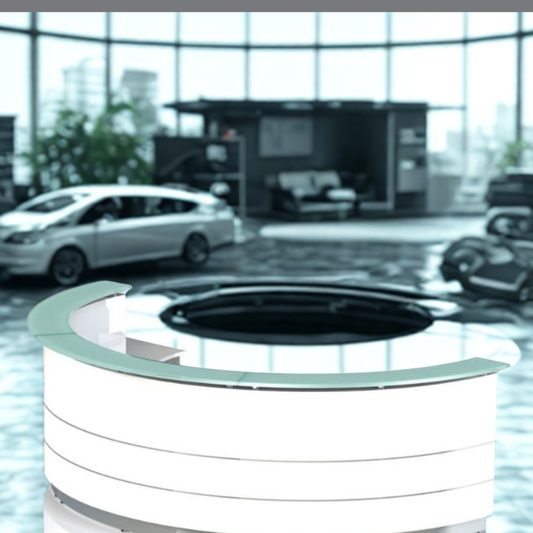Arc Glass-Top Reception Counter